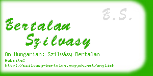 bertalan szilvasy business card