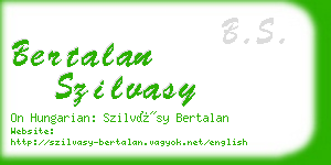 bertalan szilvasy business card